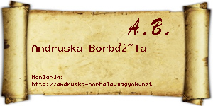 Andruska Borbála névjegykártya