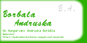 borbala andruska business card