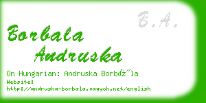 borbala andruska business card